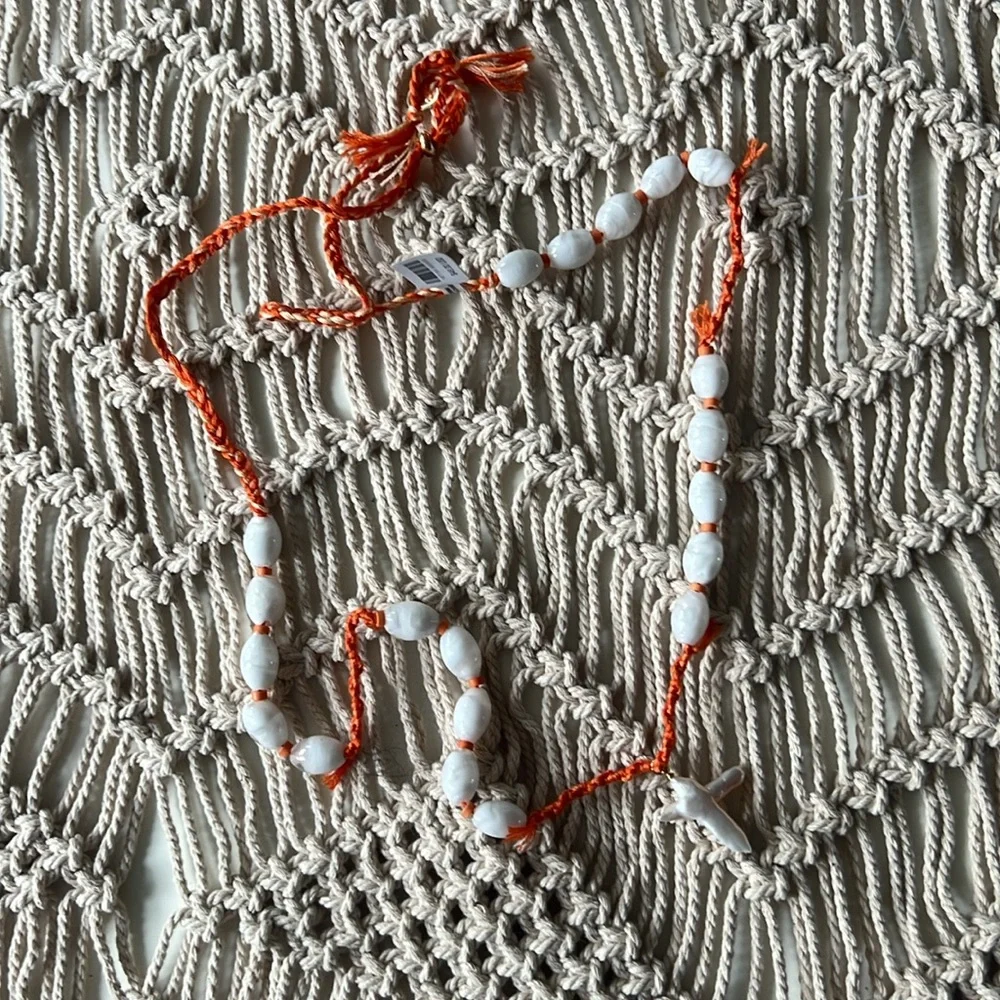 Free People Easy Does It Pearl Strand Necklace Cross Boho New with Tag - Picture 1 of 5